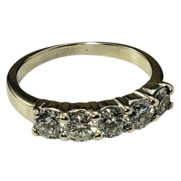 14 Karat White Gold Diamond Wedding Band Ring Size 5 #20516 - Picture 4 of 7